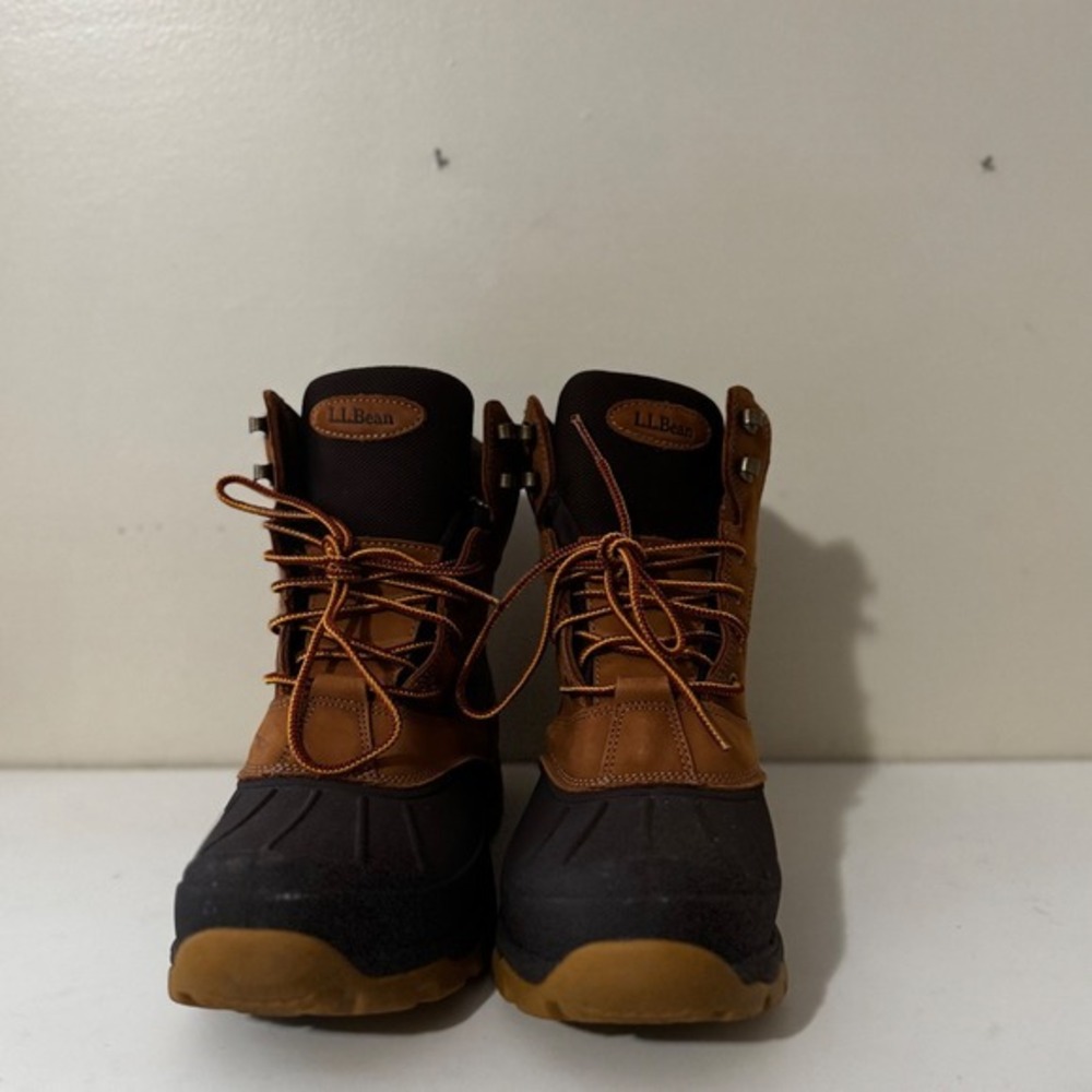 LL Bean Men's Leather Lace Up Hiking Work Boots 9.5 M Primaloft Tek 2.5 Classic